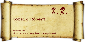 Kocsik Róbert névjegykártya